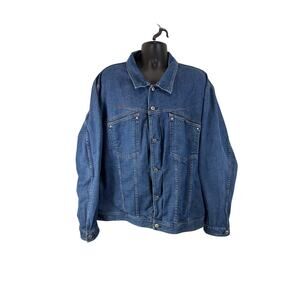 Marithe Francois Girbaud Denim Trucker Jacket Darker Wash Size XXL Y2K Skater